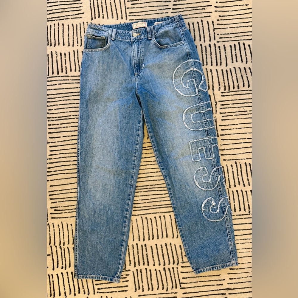 Guess 1981 midwash denim high-waisted jeans